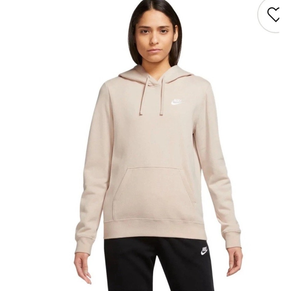 Nike Sportswear Club Fleece Women Pullover Hoodie Sand Drift White XXL Shirt